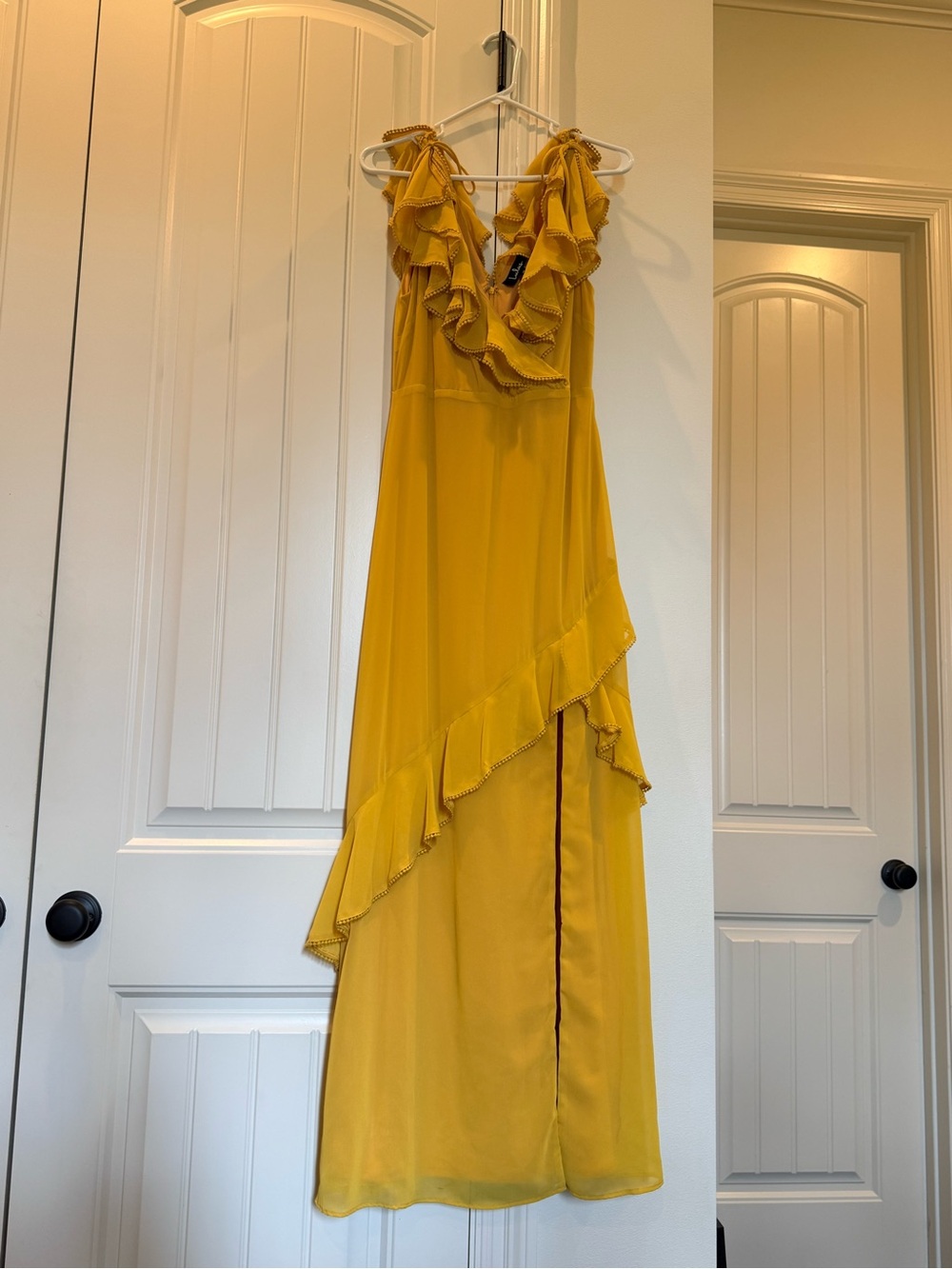 Lulu's Yellow Ruffle Maxi Dress - Picture 4 of 7